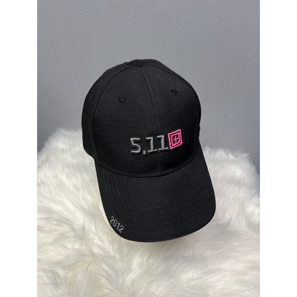 511 Tactical Hat One Size Black Strap Back‎ Dad Cap Rip Stop Pink Embroidered - Picture 1 of 7